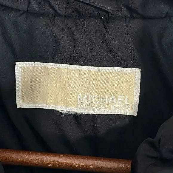 Michael Kors Womens Jacket Small Black Goose Down Quilted Puffer Zip * No Hood - Picture 5 of 13